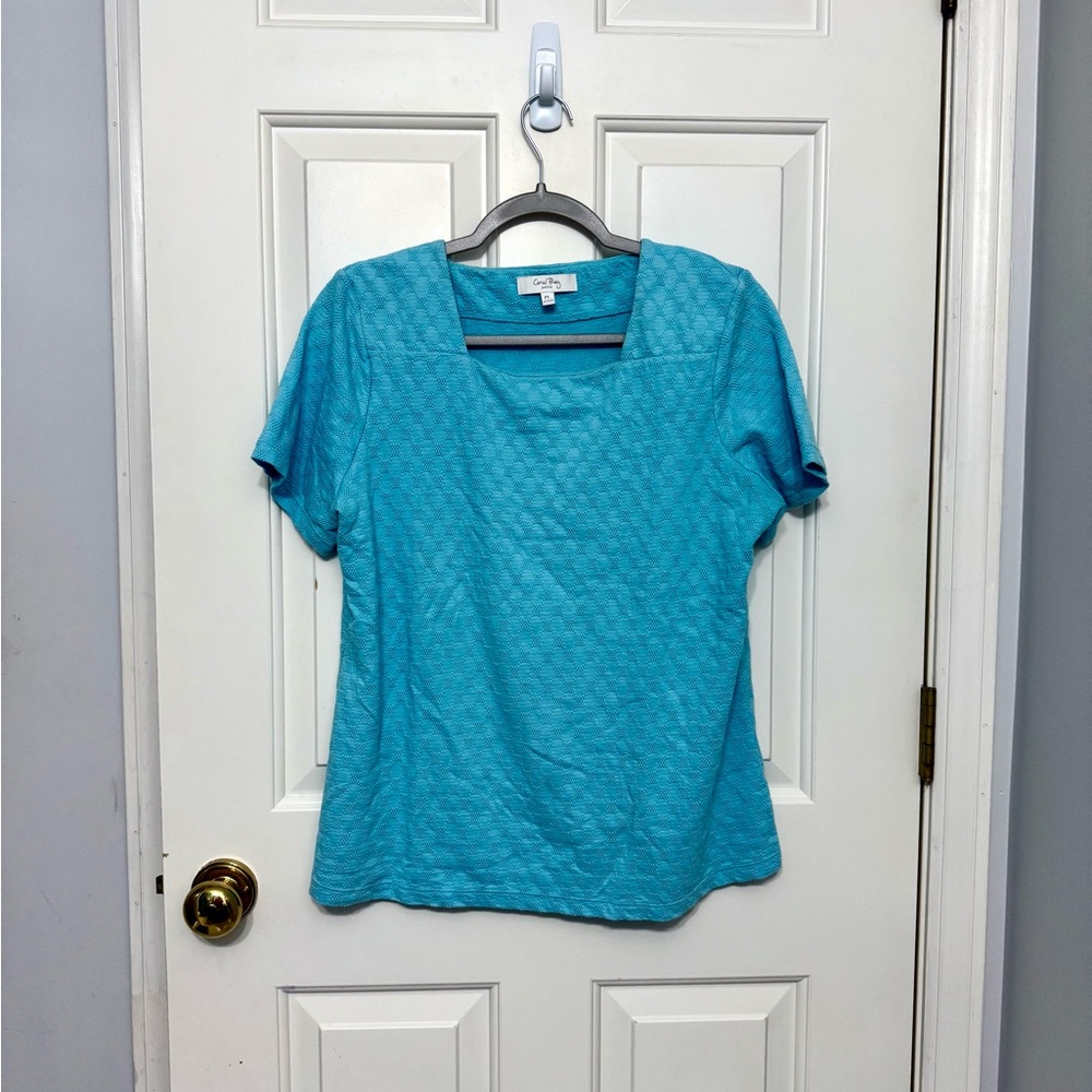 Coral Bay Aqua Textured Blouse